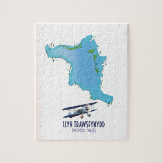 Llyn Trawsfynydd Gwynedd Wales map Jigsaw Puzzle