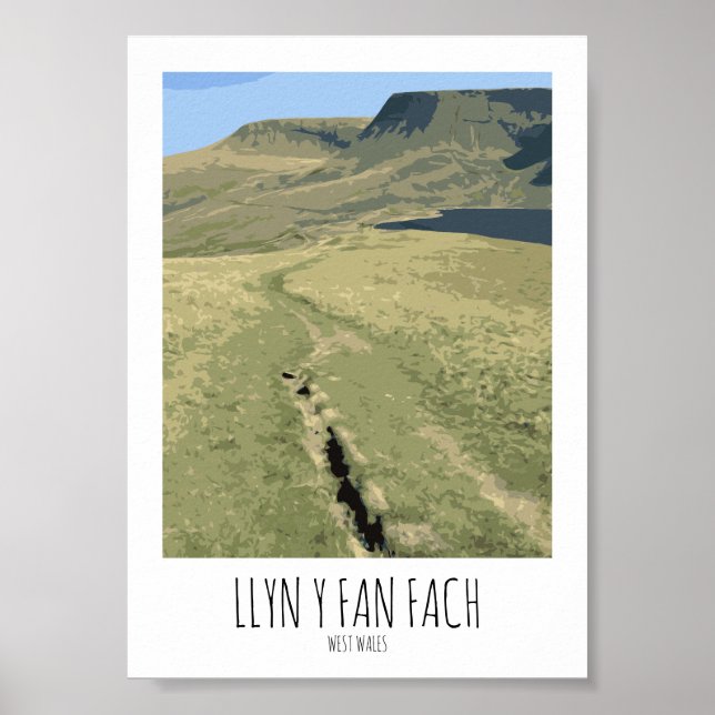 Llyn Y Fan Fach - Railway Poster Style Print 2 (Front)
