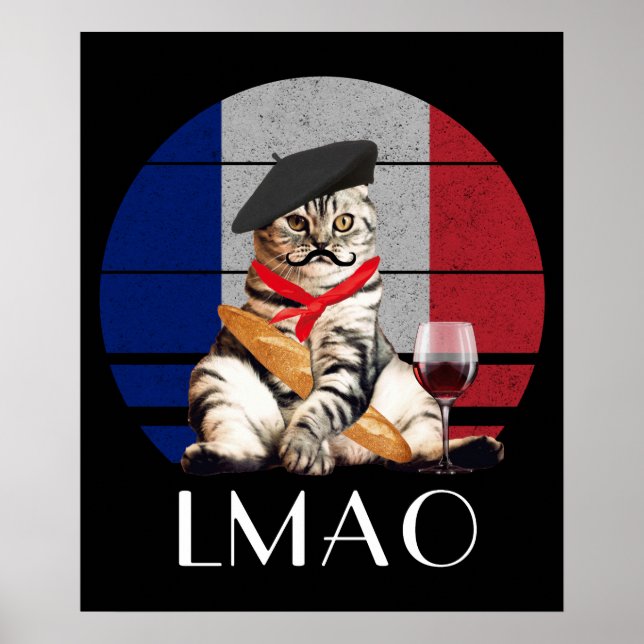 LMAO Le Meow French Cat Poster (Front)