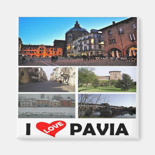 LMD047 PAVIA I Love, Mosaic, Italy, Fridge Magnet
