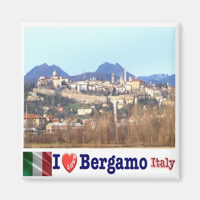 LMD108 BERGAMO, I Love, Italy, Fridge Magnet (Front)