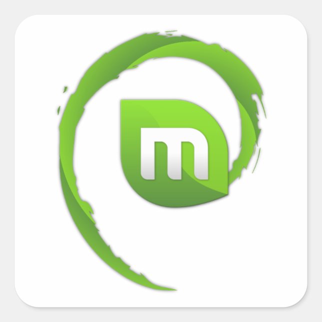 lmde stick square sticker (Front)