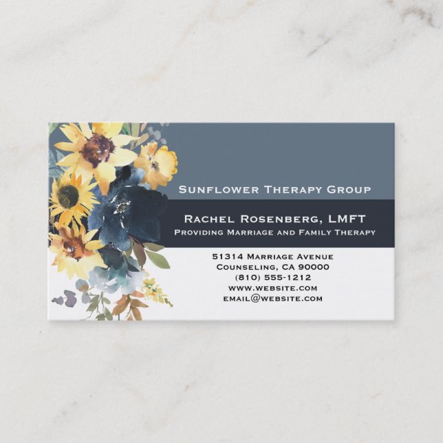 LMFT Licensed Marriage and Family Therapist Busine Business Card (Front)
