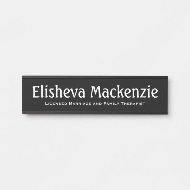 LMFT Therapist Office Door Sign Name Plate (Front)