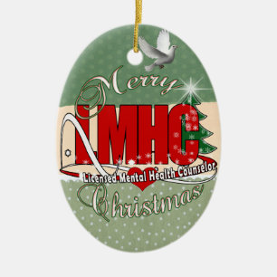 LMHC CHRISTMAS Licensed Mental Health Counsellor Ceramic Tree Decoration