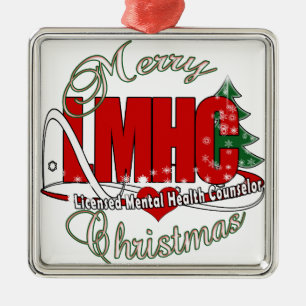 LMHC CHRISTMAS Licensed Mental Health Counsellor Metal Tree Decoration
