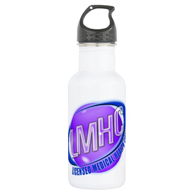 LMHC SWOOSH LICENSED MEDICAL HEALTH COUNSELOR 532 ML WATER BOTTLE (Front)