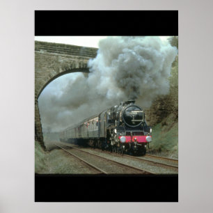 LMS Class 5 blasts along the Settle_Steam Trains Poster
