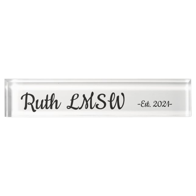 LMSW est. 2021 Nameplate (Front)