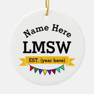 LMSW Gift Licensed Master Social Worker Ceramic Tree Decoration