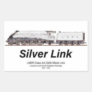 LNER Class A4 2509 Silver Link Steam Locomotive Rectangular Sticker