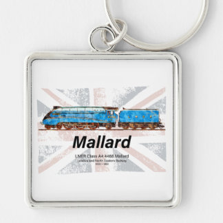 LNER Class A4 Mallard locomotive profile with flag Key Ring