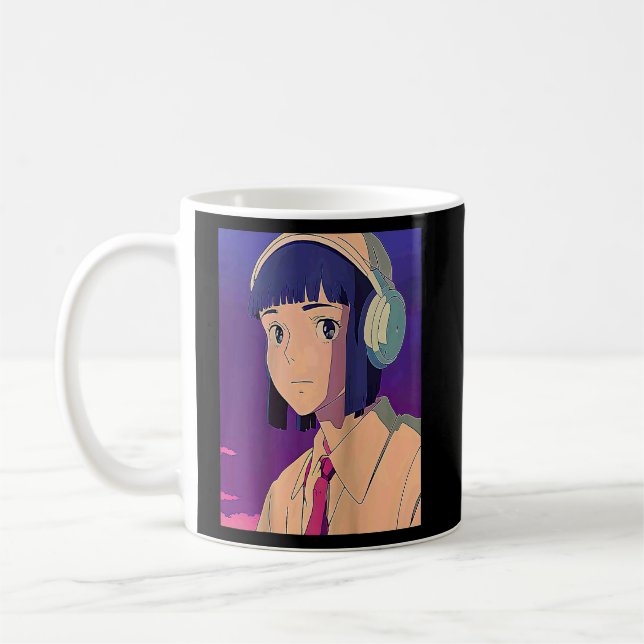 Lo fi hip hop chillhop chill beats lofi aesthetics coffee mug (Left)