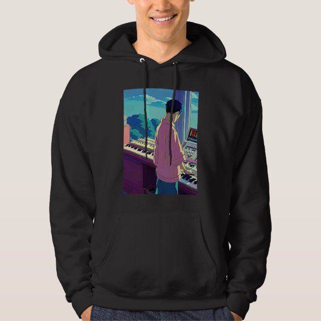 Lo fi hip hop chillhop chill beats lofi aesthetics hoodie (Front)