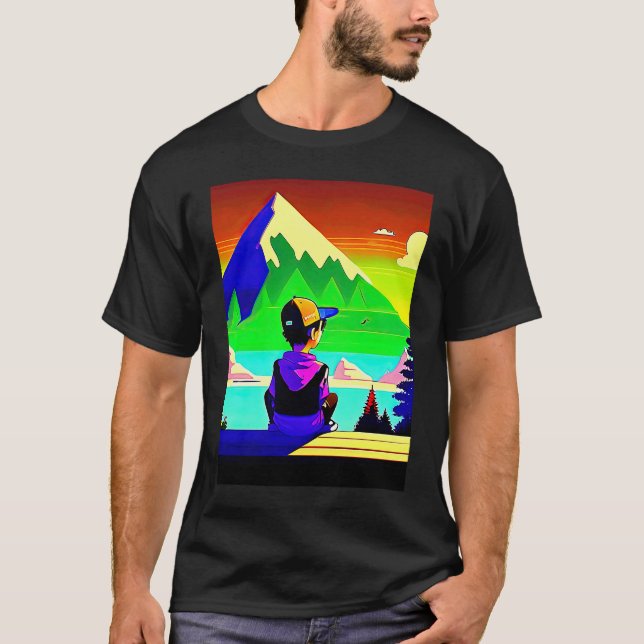 Lo fi hip hop chillhop chill beats lofi aesthetics T-Shirt (Front)