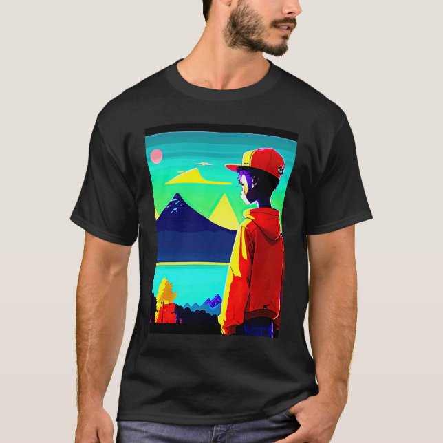 Lo fi hip hop chillhop chill beats lofi aesthetics T-Shirt (Front)