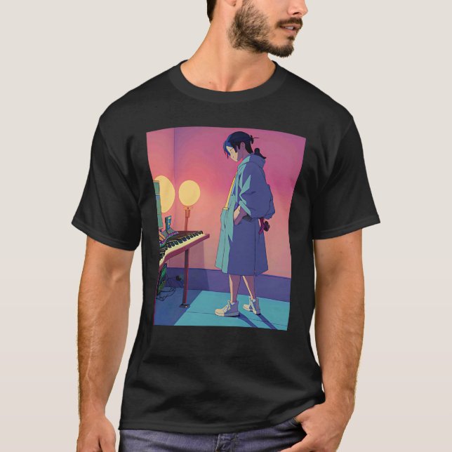 Lo fi hip hop chillhop chill beats lofi aesthetics T-Shirt (Front)