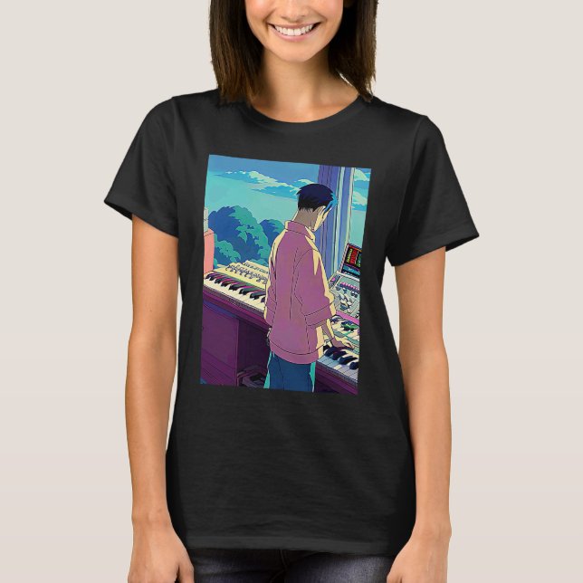 Lo fi hip hop chillhop chill beats lofi aesthetics T-Shirt (Front)