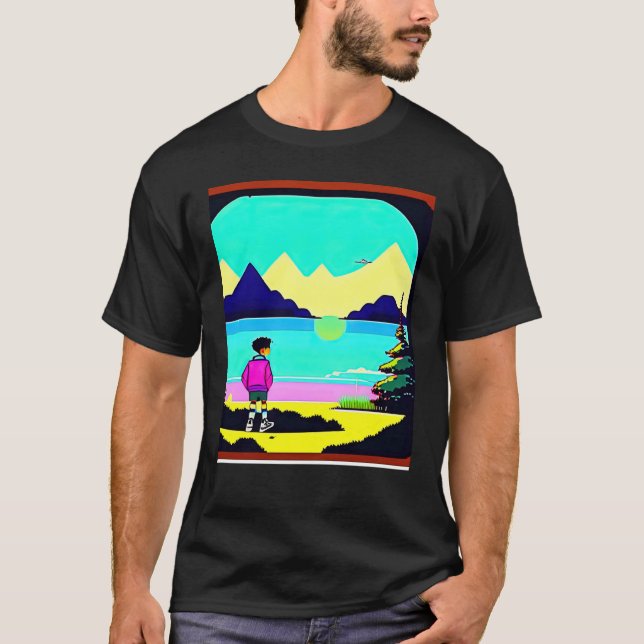Lo fi hip hop chillhop chill beats lofi aesthetics T-Shirt (Front)