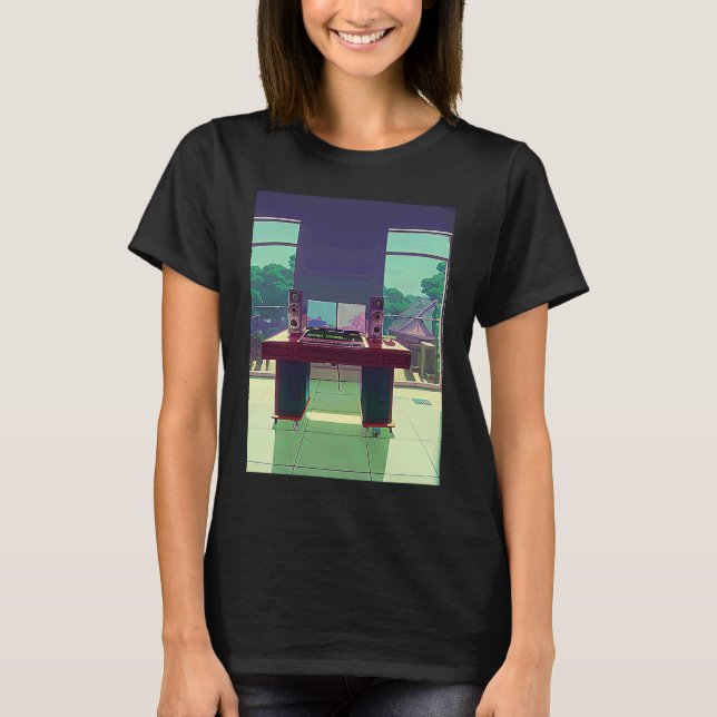 Lo fi hip hop chillhop chill beats lofi aesthetics T-Shirt (Front)