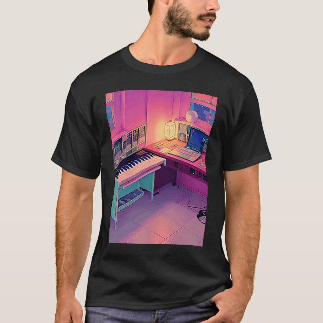 Lo fi hip hop chillhop chill beats lofi aesthetics T-Shirt (Front)