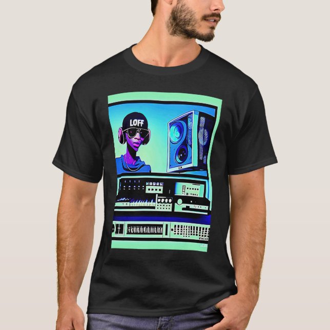 Lo fi hip hop chillhop chill beats lofi aesthetics T-Shirt (Front)
