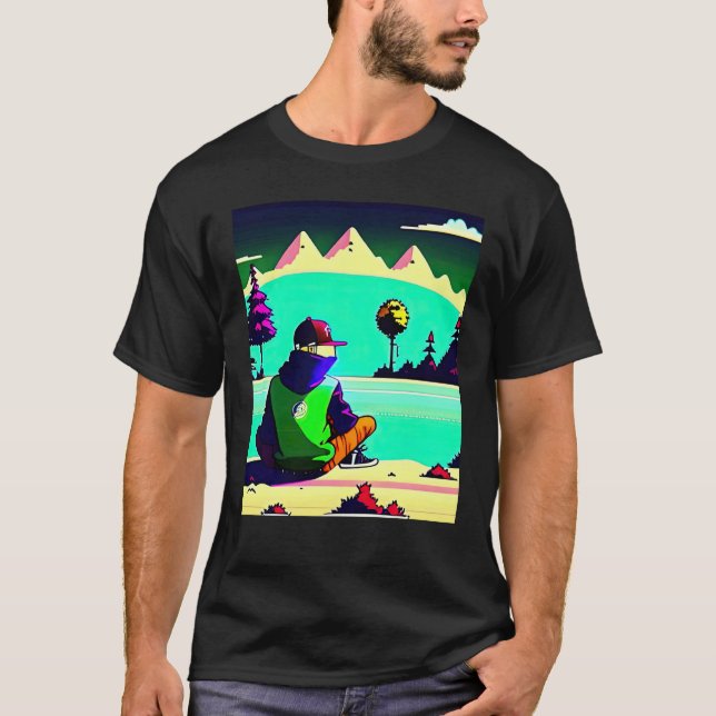 Lo fi hip hop chillhop chill beats lofi aesthetics T-Shirt (Front)