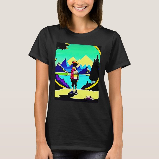 Lo fi hip hop chillhop chill beats lofi aesthetics T-Shirt (Front)