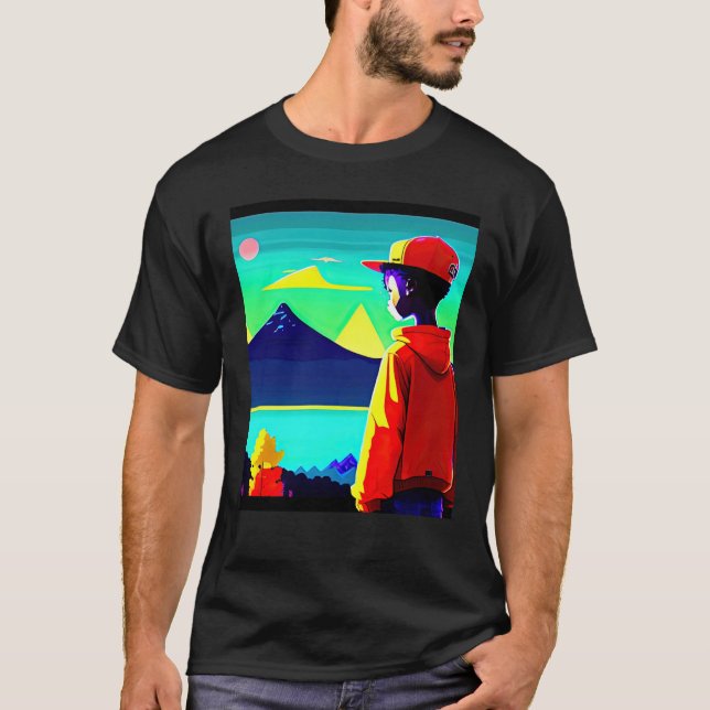 Lo fi hip hop chillhop chill beats lofi aesthetics T-Shirt (Front)