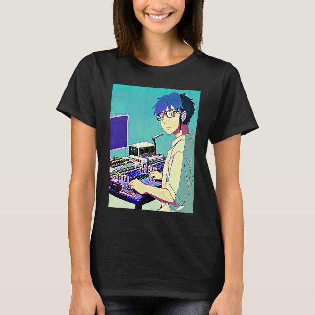 Lo fi hip hop chillhop chill beats lofi aesthetics T-Shirt (Front)