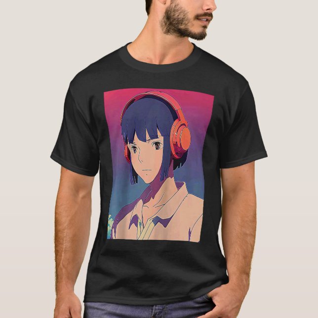 Lo fi hip hop chillhop chill beats lofi aesthetics T-Shirt (Front)
