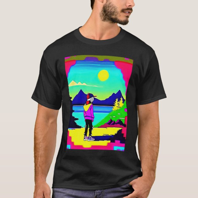 Lo fi hip hop chillhop chill beats lofi aesthetics T-Shirt (Front)