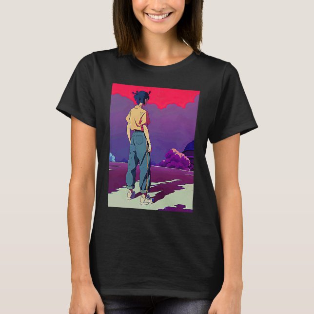 Lo fi hip hop chillhop chill beats lofi aesthetics T-Shirt (Front)