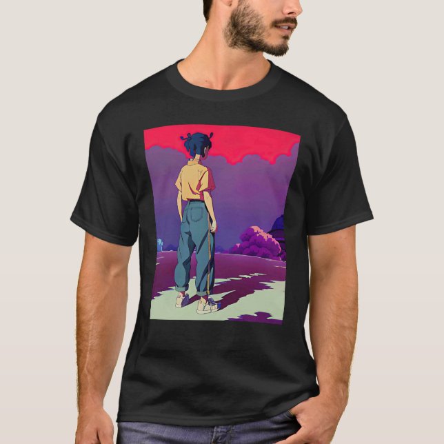 Lo fi hip hop chillhop chill beats lofi aesthetics T-Shirt (Front)