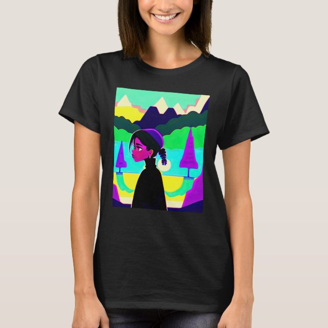 Lo fi hip hop chillhop chill beats lofi aesthetics T-Shirt (Front)