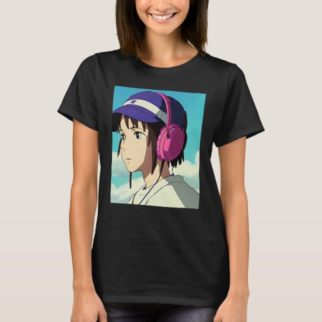 Lo fi hip hop chillhop chill beats lofi aesthetics T-Shirt (Front)