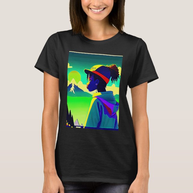 Lo fi hip hop chillhop chill beats lofi aesthetics T-Shirt (Front)
