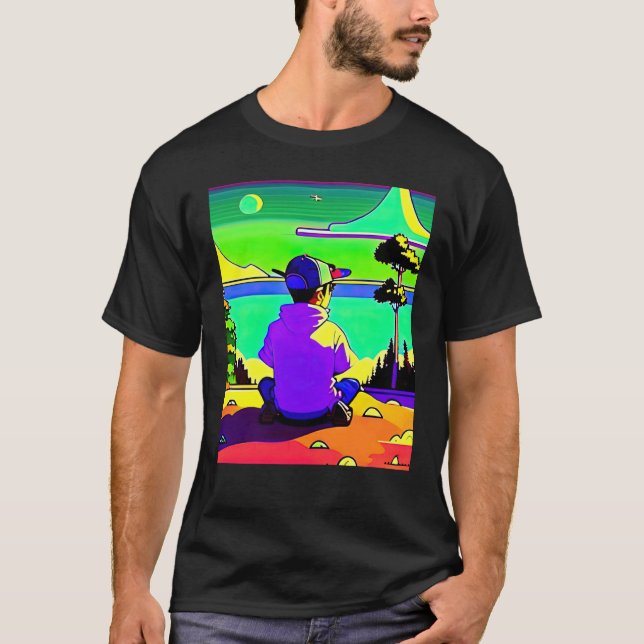 Lo fi hip hop chillhop chill beats lofi aesthetics T-Shirt (Front)