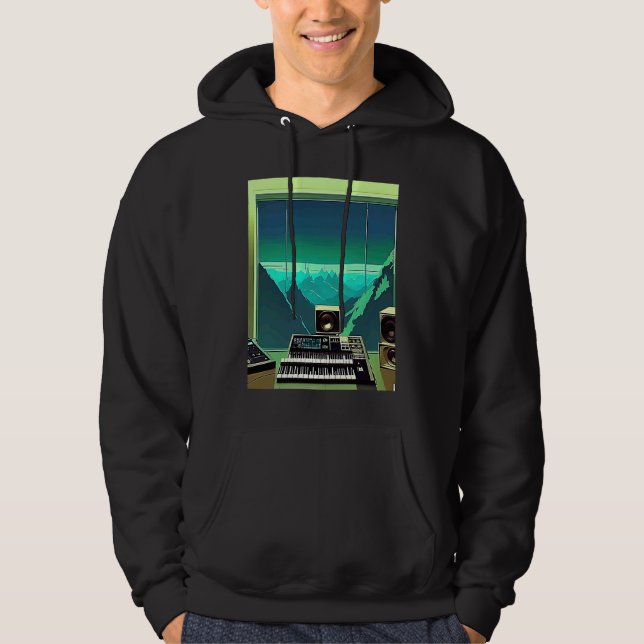 Lo fi hip hop chillhop chill beats studio aestheti hoodie (Front)