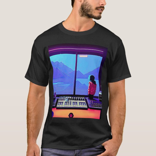 Lo fi hip hop chillhop chill beats studio aestheti T-Shirt (Front)