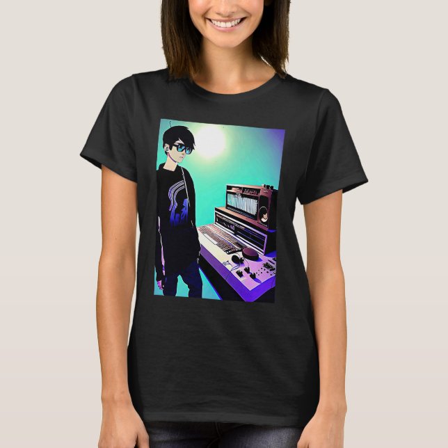 Lo fi hip hop chillhop chill beats studio aestheti T-Shirt (Front)
