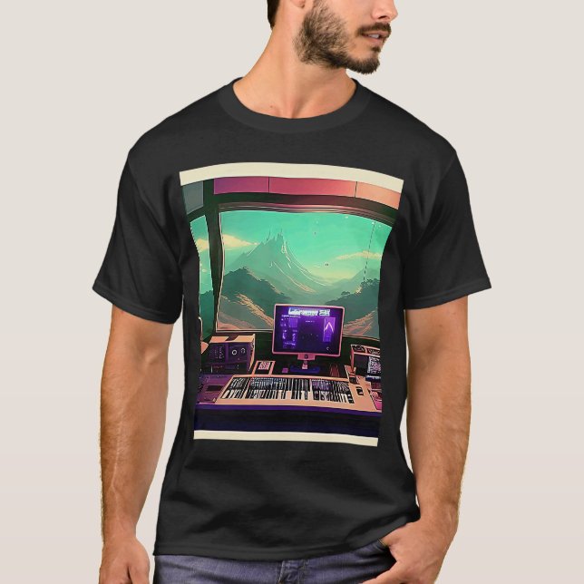 Lo fi hip hop chillhop chill beats studio aestheti T-Shirt (Front)