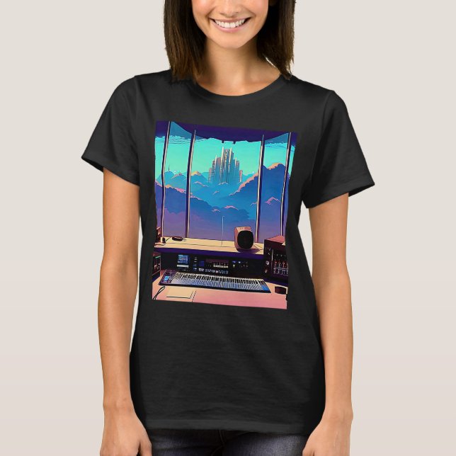 Lo fi hip hop chillhop chill beats studio aestheti T-Shirt (Front)