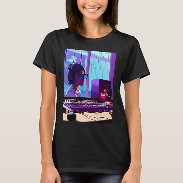 Lo fi hip hop chillhop chill beats studio aestheti T-Shirt (Front)
