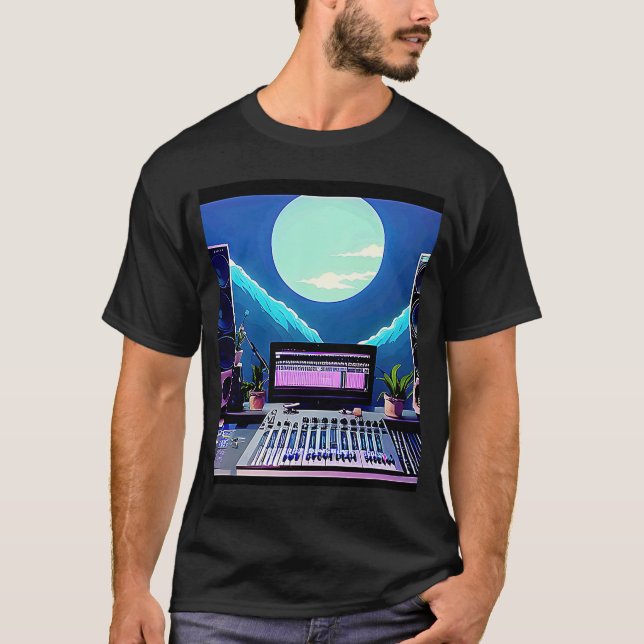 Lo fi hip hop chillhop chill beats studio aestheti T-Shirt (Front)
