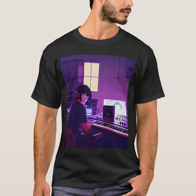 Lo fi hip hop chillhop chill beats studio aestheti T-Shirt (Front)