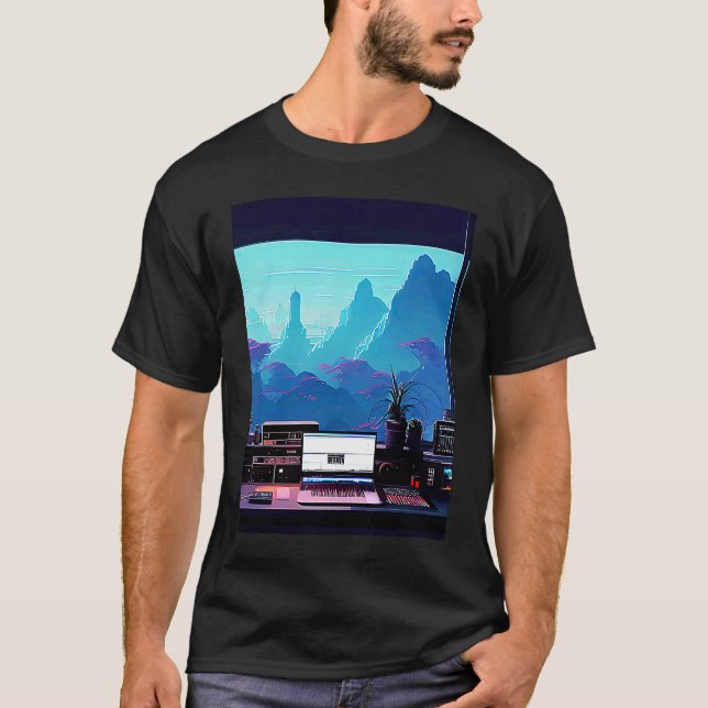 Lo fi hip hop chillhop chill beats studio aestheti T-Shirt (Front)