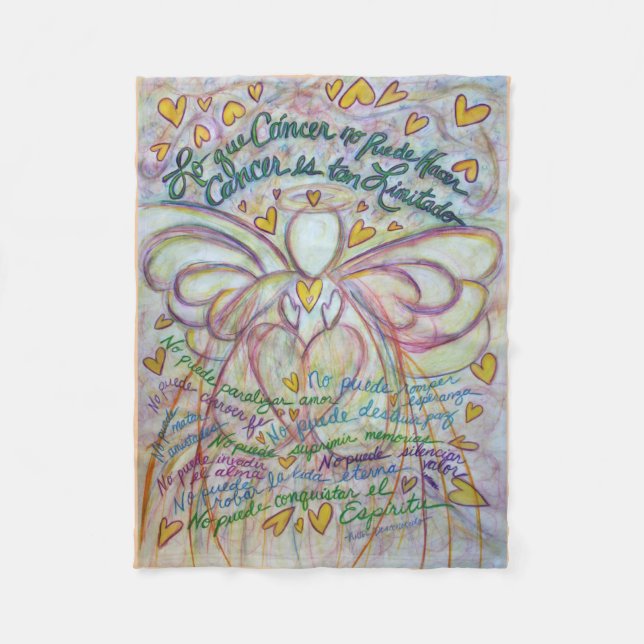Lo que Cáncer no Puede Hacer Angel Chemo Blanket (Front)