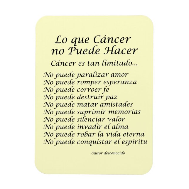 Lo Que Cáncer No Puede Hacer Magnet (Vertical)