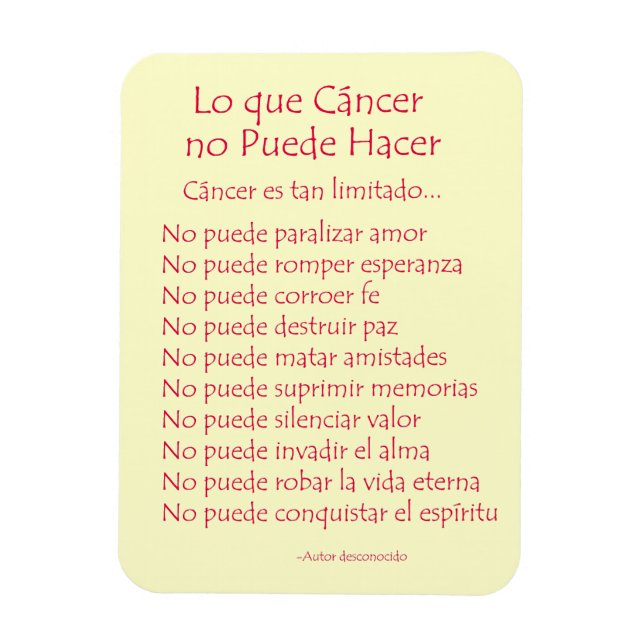 Lo Que Cáncer No Puede Hacer Magnet (Vertical)
